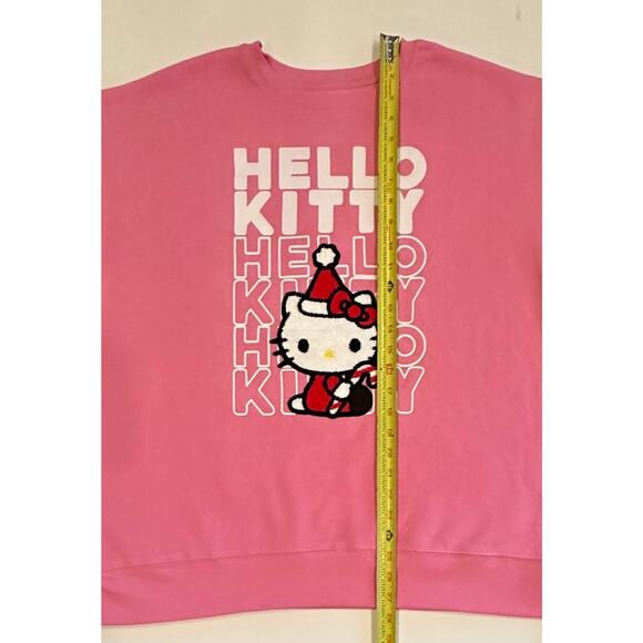 New Hello Kitty By Sanrio Christmas Crewneck Pullover Sweatshirt Size L Pink - Picture 6 of 8